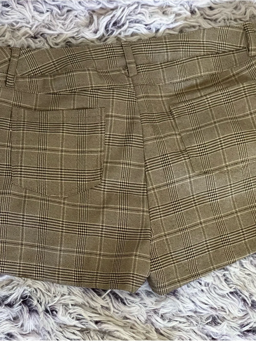 Fashion Nova Plaid Shorts in Tan Multi